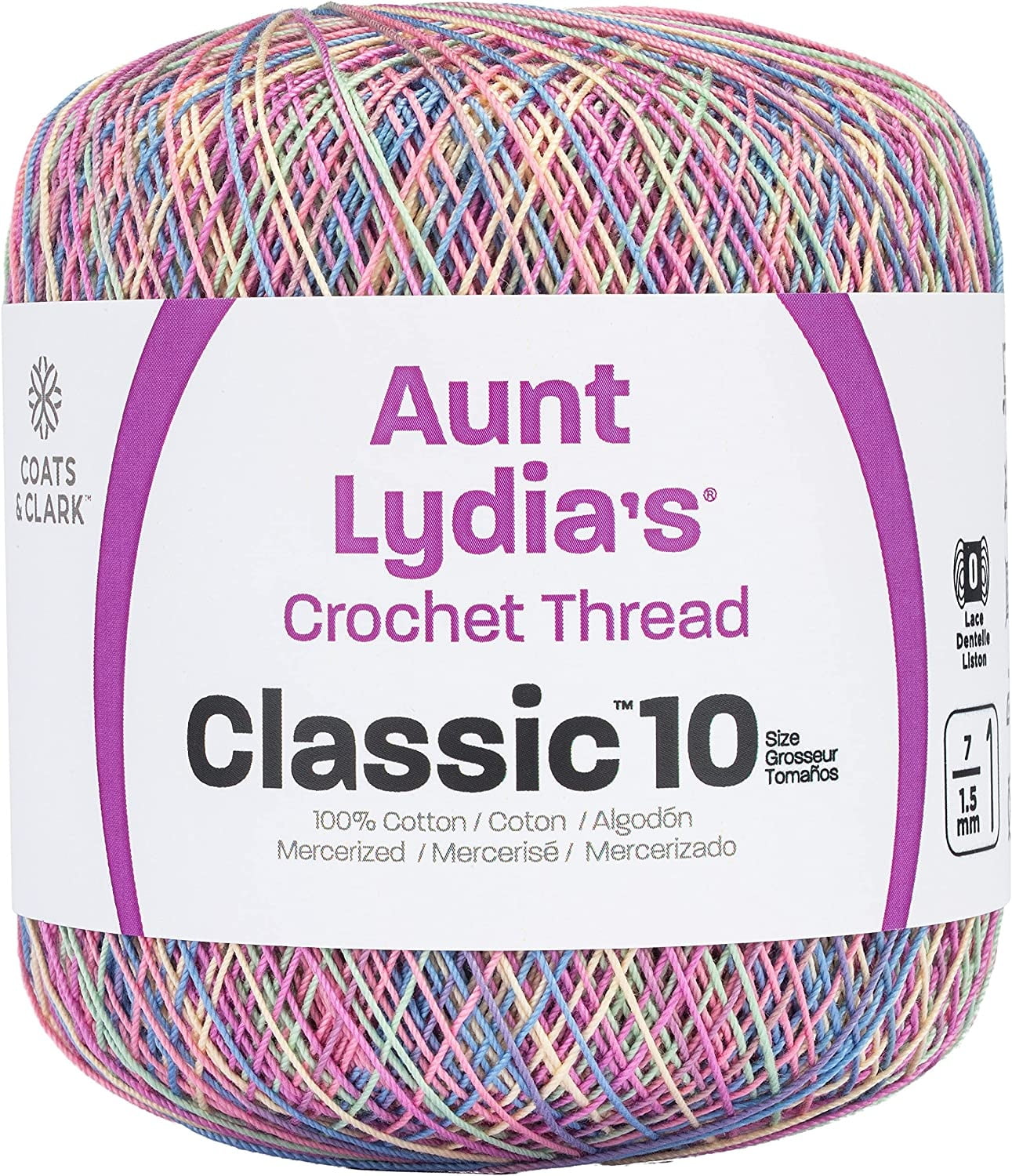 Aunt Lydia's Classic Crochet Thread Cotton Wool Size 10 -   Crochet  thread size 10, Thread crochet, Mercerized cotton crochet