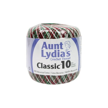 Aunt Lydia's Classic Crochet Thread Size 10-Shades Of Christmas, Pk 3