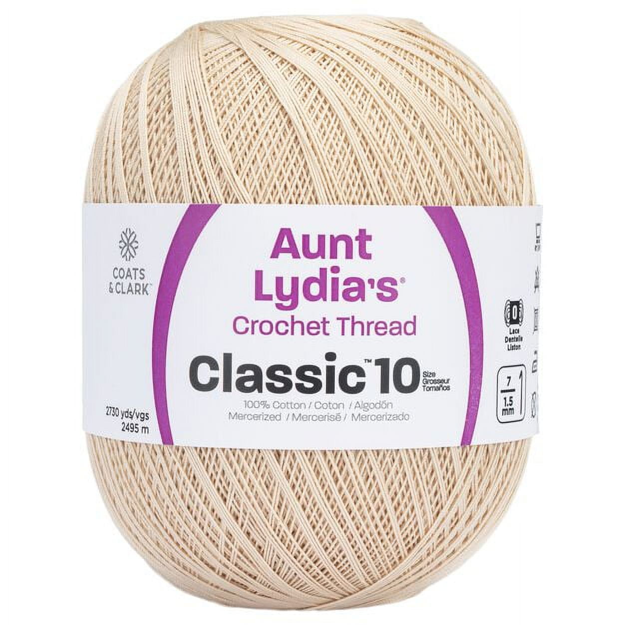 Aunt Lydia's Classic Crochet Thread (Jumbo) Size 10, Natural
