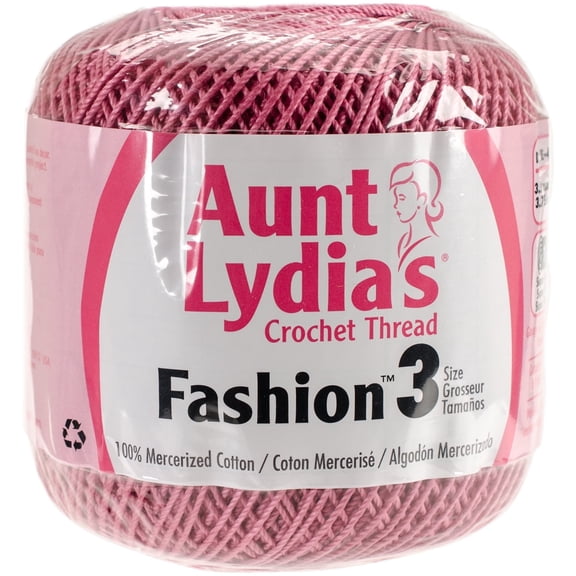 Aunt Lydia's Fashion Crochet Thread Size 3-Warm Rose
