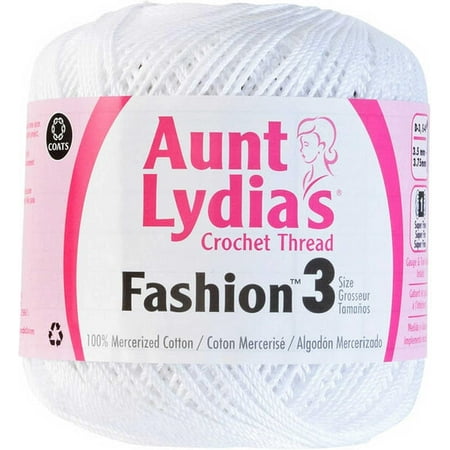Aunt Lydia's Fashion Crochet Thread Size 3-White
