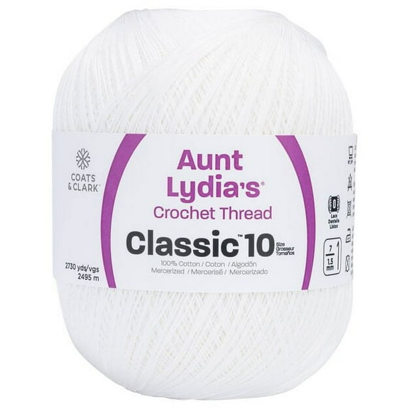 Aunt Lydia's Jumbo Crochet Cotton Thread - White
