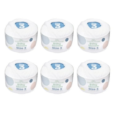 Aunt Lydia's White Crochet Thread, 170 yd Size 3 (6 Pack)
