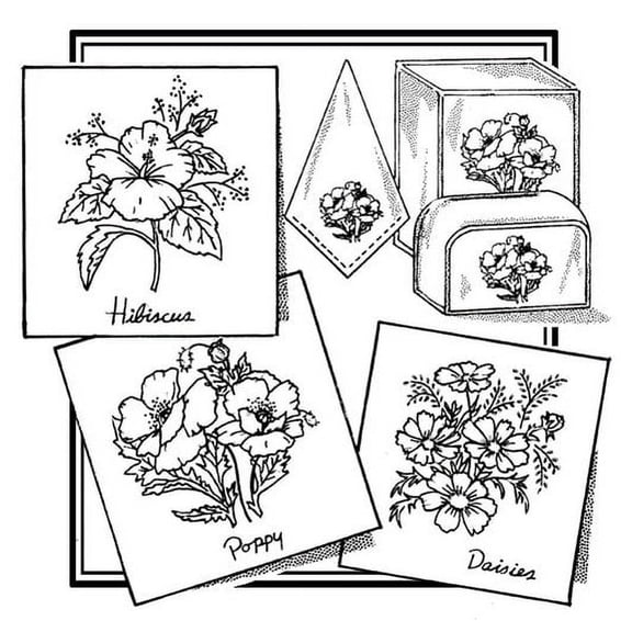 Aunt Martha's #3864 Hibiscus, Poppy, & Daisies
