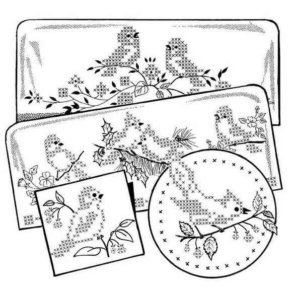 Aunt Martha's #3874 Cross Stitch Birds
