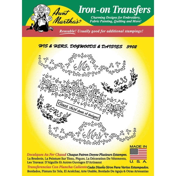 Aunt Martha's #3902 His & Hers, Dogwoods & Daisies