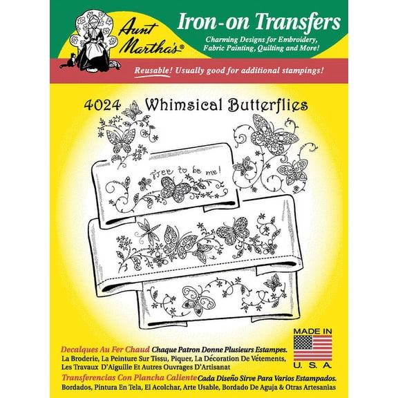 Aunt Martha's #4024 Whimsical Butterflies