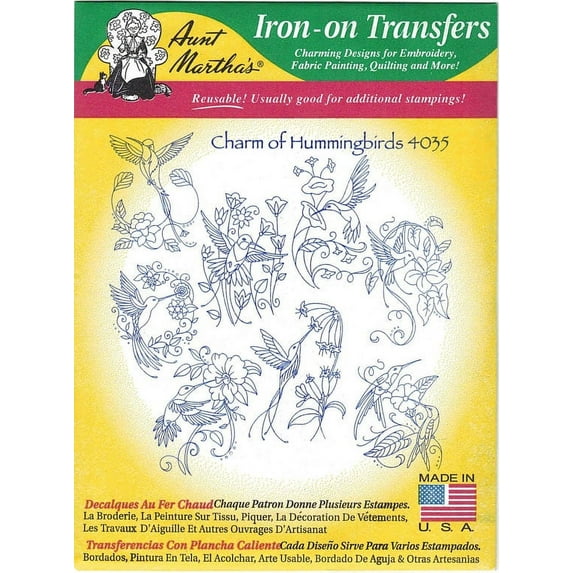 Aunt Martha's 7.00" X 5.50" X 0.10" Hot Iron Embroidery Transfer Paper