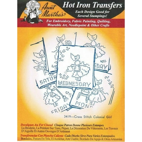 Aunt Martha's 7" x 0.1" Hot Iron Embroidery Transfer Paper