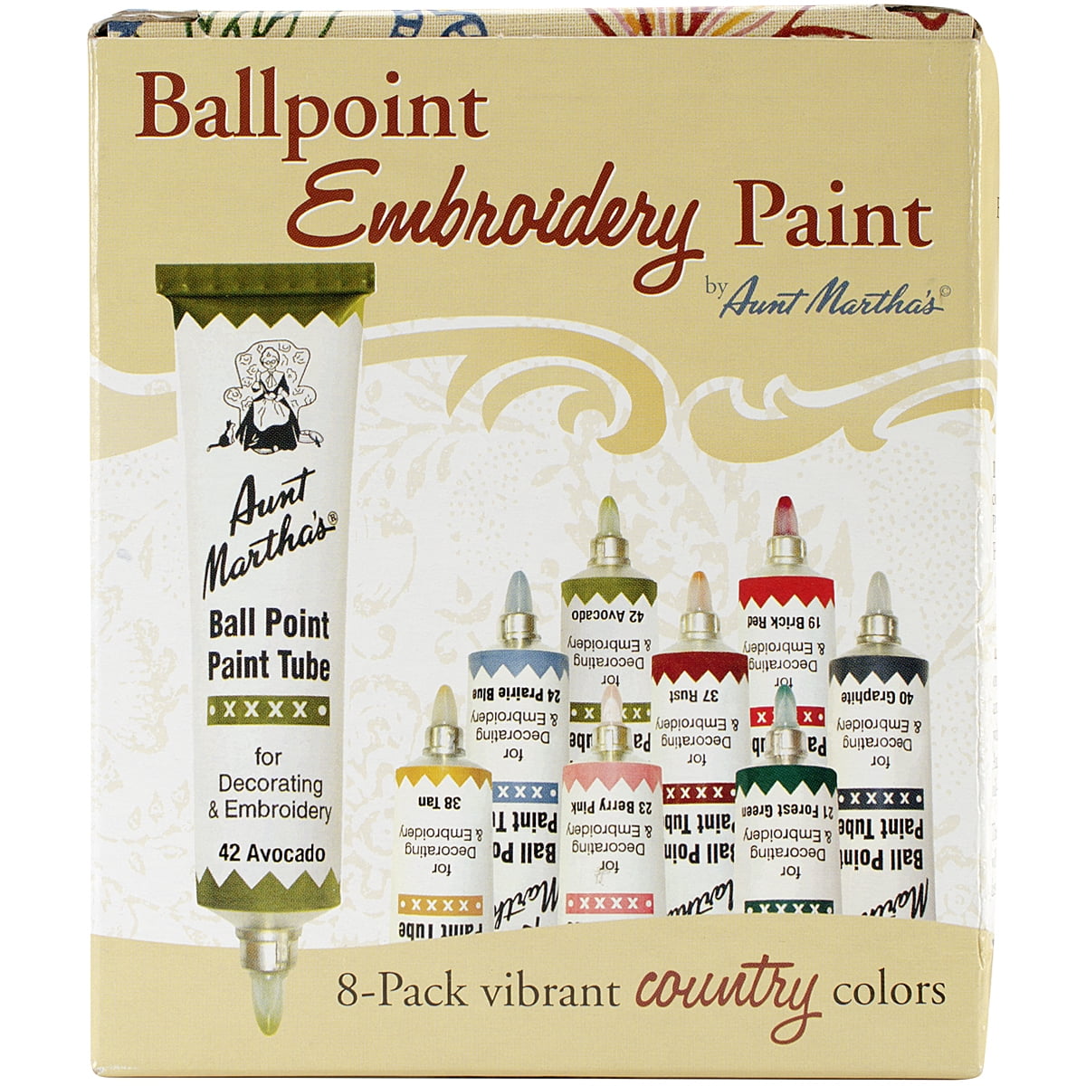 Aunt Martha's, Ballpoint Paint Tubes, 1oz 8pk, Country Colors - Walmart.com