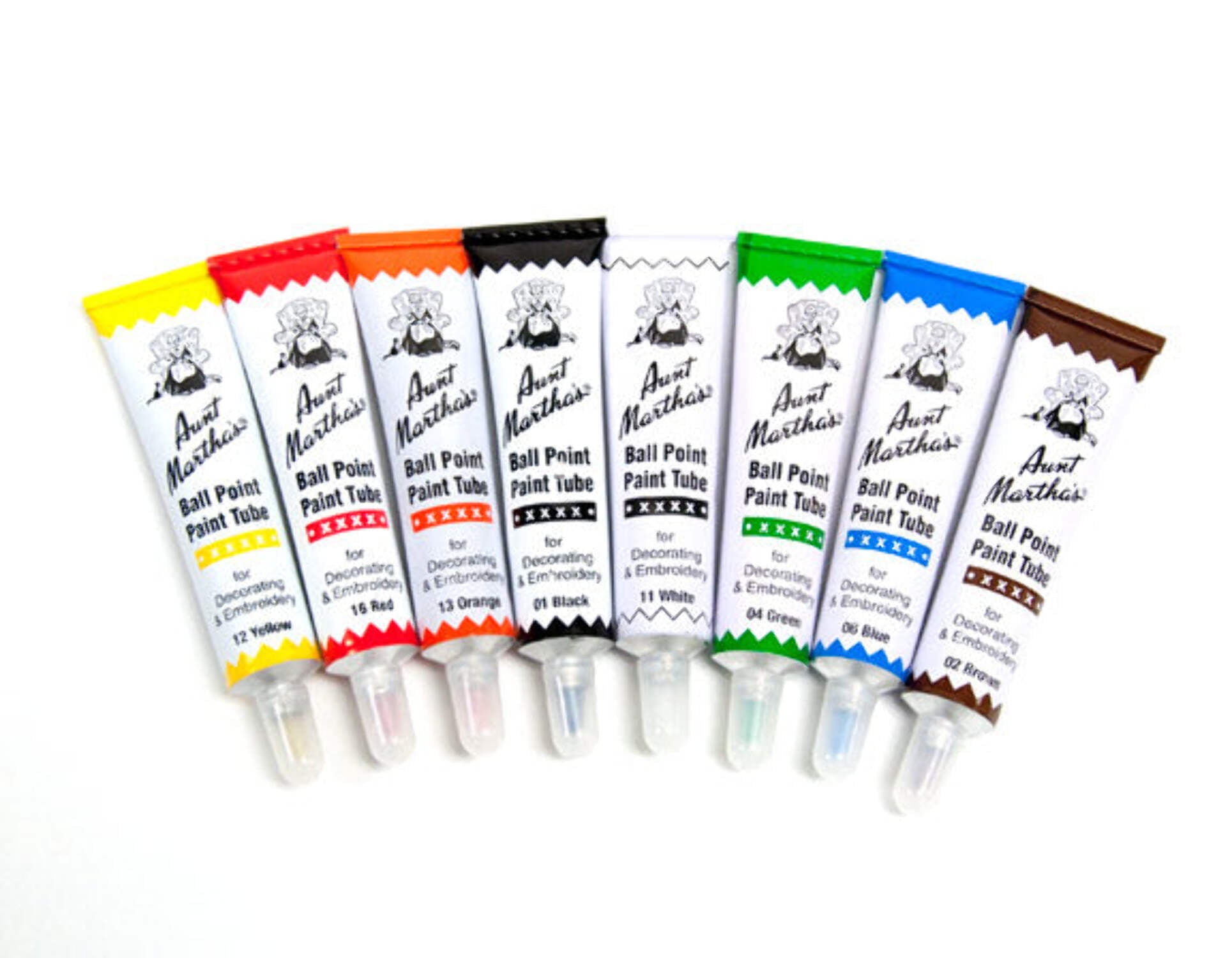 Aunt Martha's Ballpoint Paint Tubes 1oz 8 different Primary Colors ...