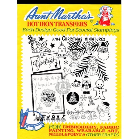 Aunt Martha's Christmas Miniatures Iron on Embroidery 3784