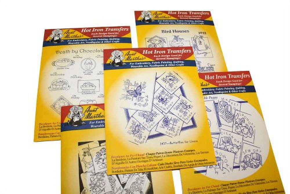 Aunt Martha's Iron on Transfer Patterns for Stitching, Embroidery or Fabric Painting, Patterns for Tea Towels/Kitchen Decor