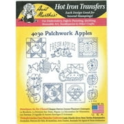 Aunt Martha's Patchwork Apples Hot Iron Embroidery Transfer for Fabric (18"x24" Sheet)