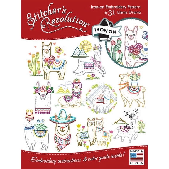 Aunt Martha's SR31 Llama Drama - Hand Stitch Embroidery Transfer Pattern