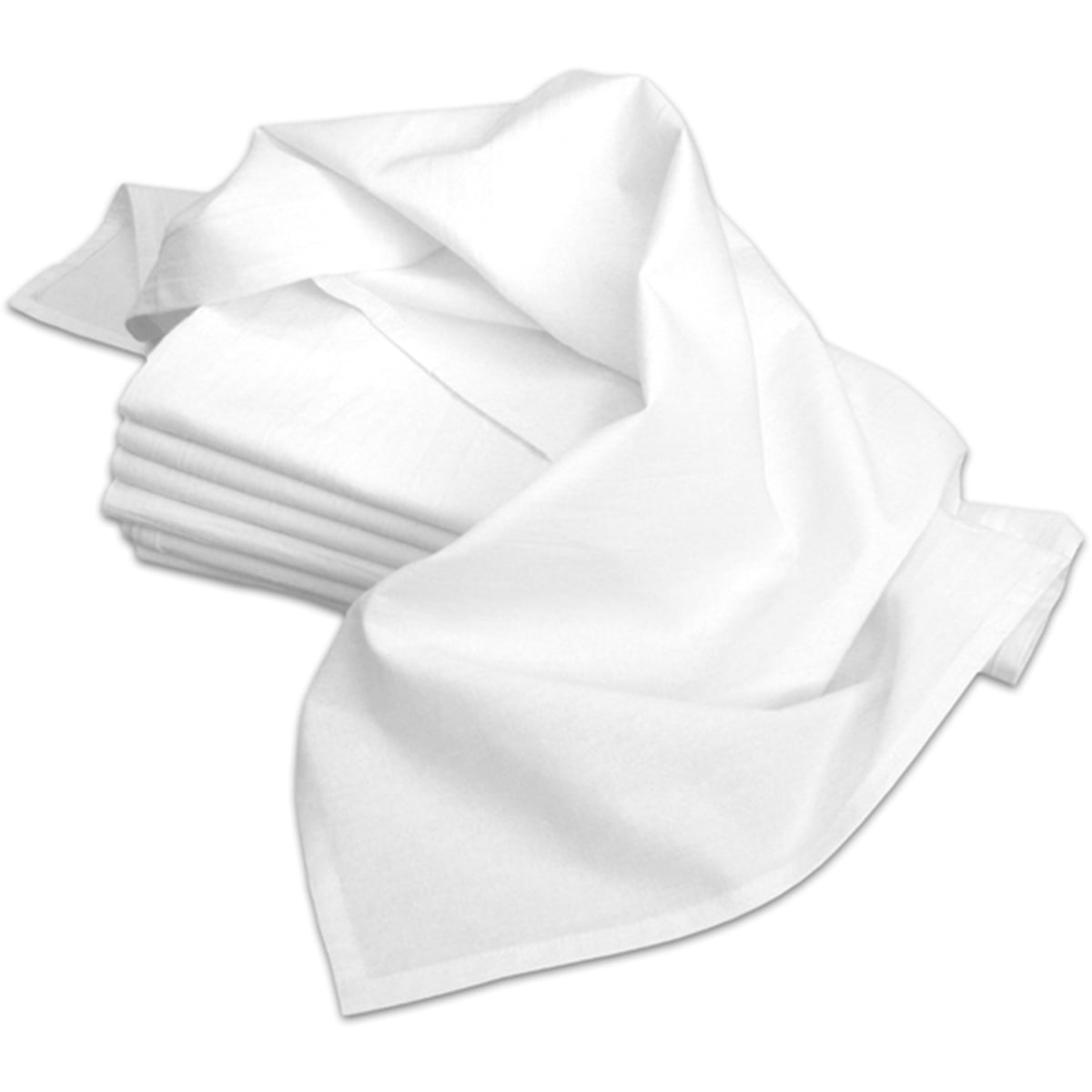 White Cotton Flour Sack Kitchen Towels Set of 2