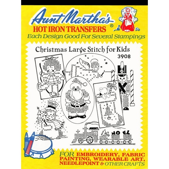 Aunt Marthas hot Iron Embroidery Transfer - Christmas Large Stitch for Kids - 3908