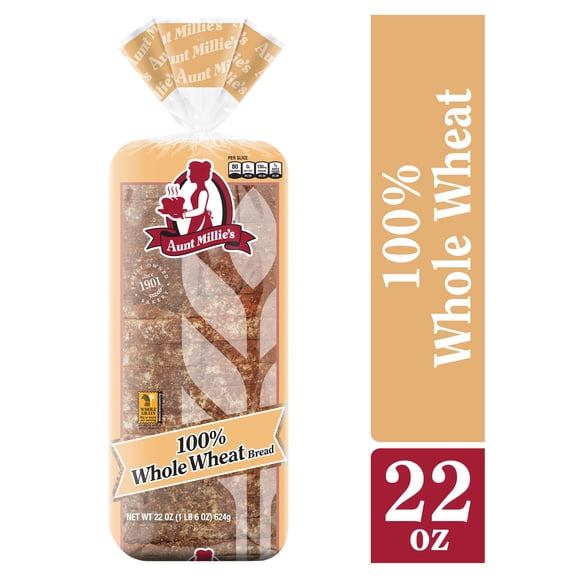 Aunt Millie's 100% Whole Wheat Bread Loaf, 22 oz