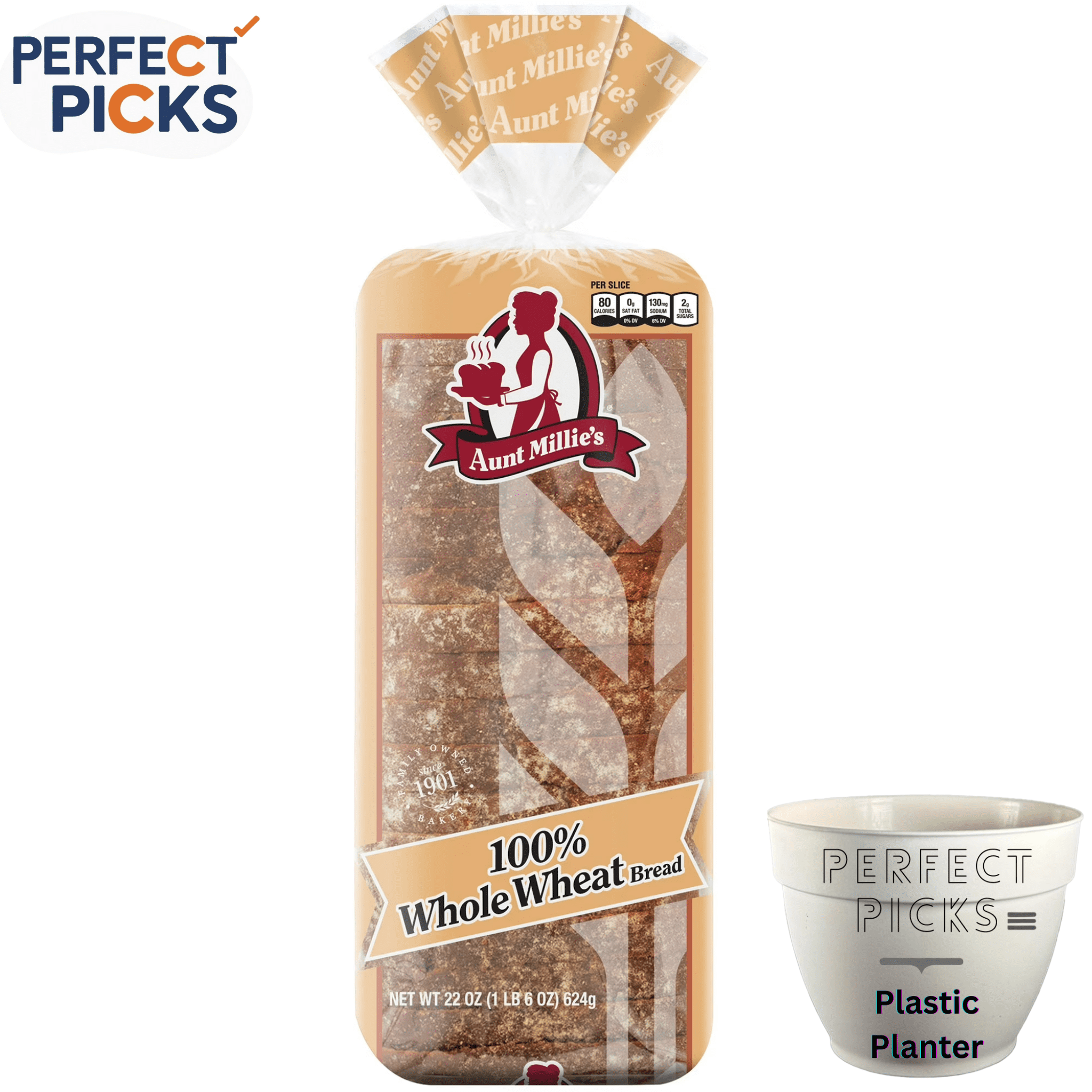 Aunt Millie's 100% Whole Wheat Bread Loaf, 22 oz