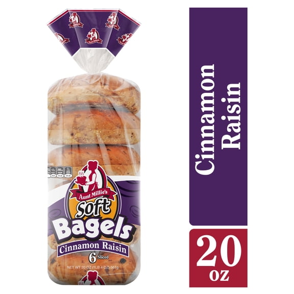 Aunt Millie's Bagels, Cinnamon Raisin, 6 Ct., 20 oz.