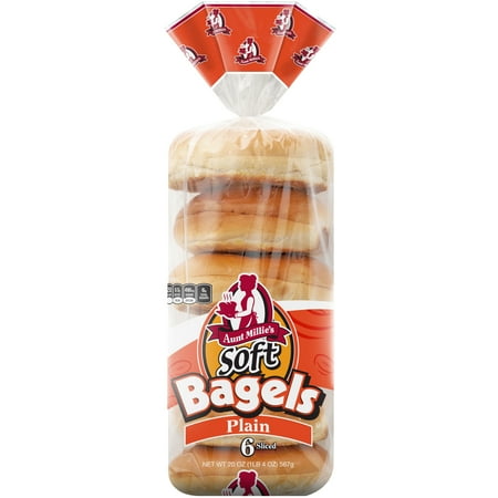 Aunt Millie's Bagels, Plain, 20 oz, 6 Count