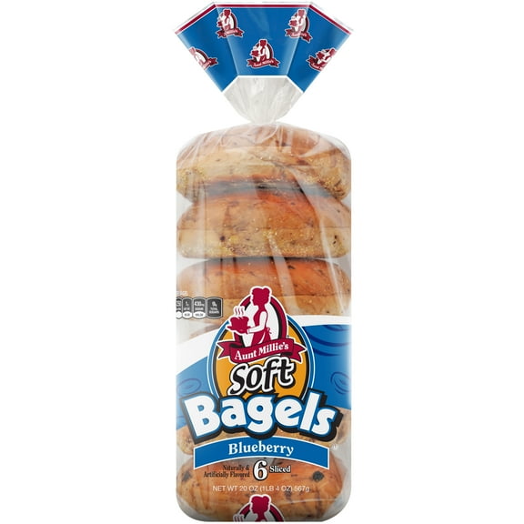 Aunt Millie's Blueberry Soft Bagels, 20 oz, 6 Count