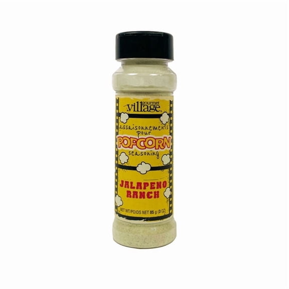 Gourmet du Village Jalapeo Ranch Popcorn Seasoning Spicy Snack Topping, 3 oz Shaker Jar