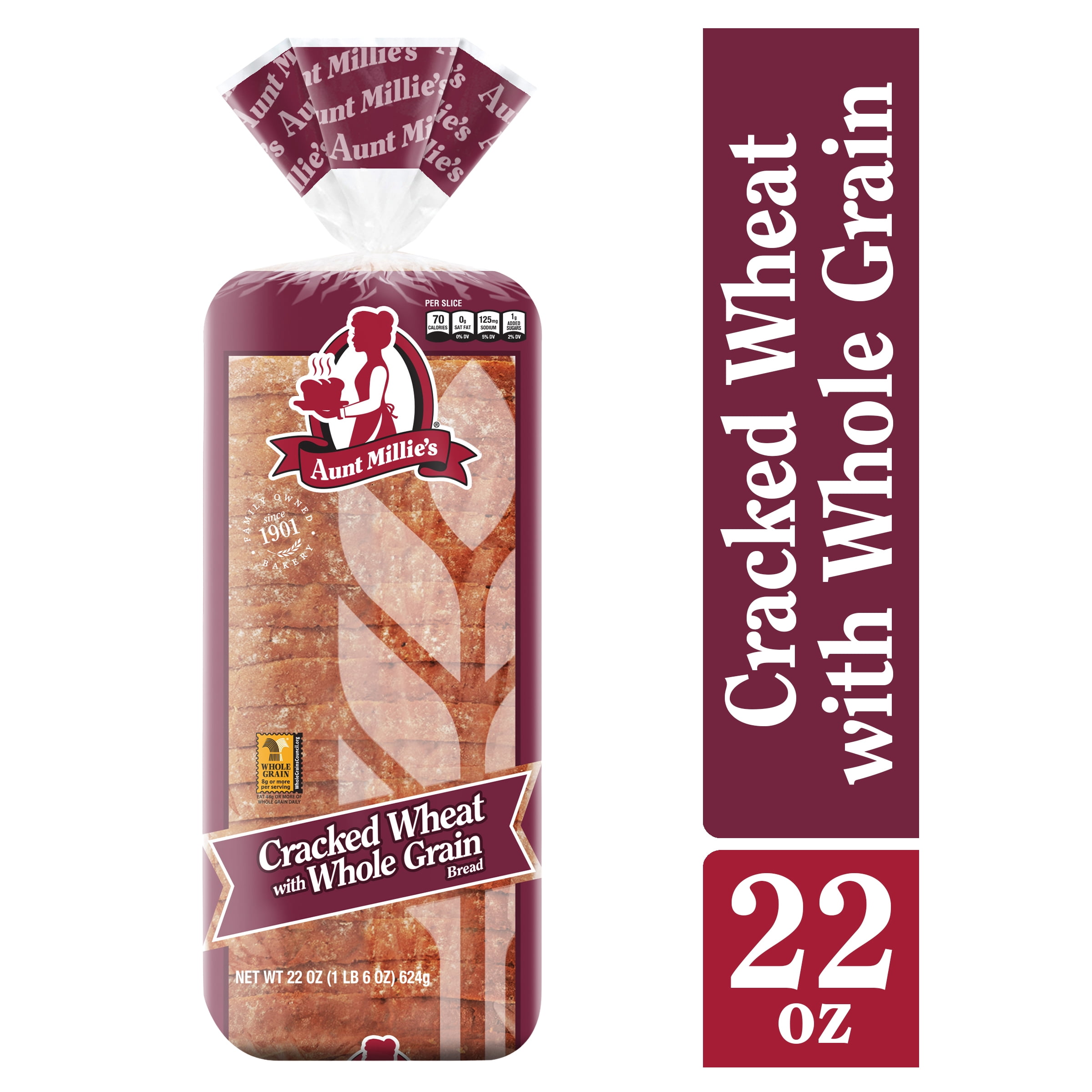 Aunt Millie's Cracked Wheat with Whole Grain Bread, 22 oz