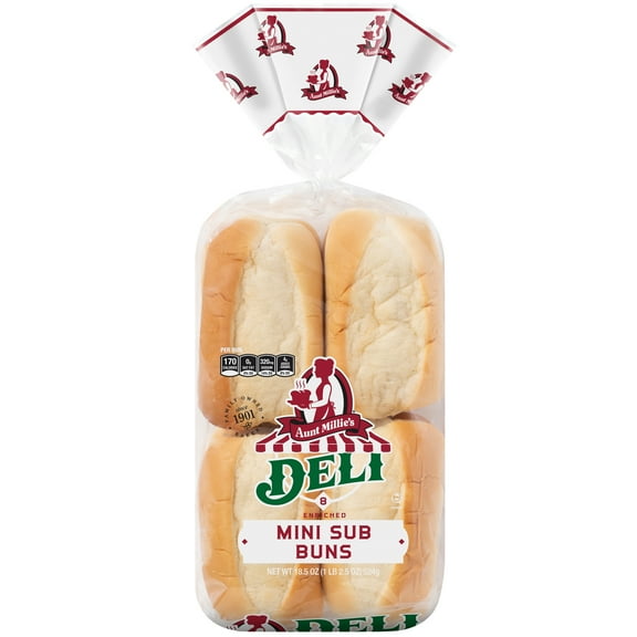 Aunt Millie's Deli Mini Sub Buns, 8 Count, 18.5 oz