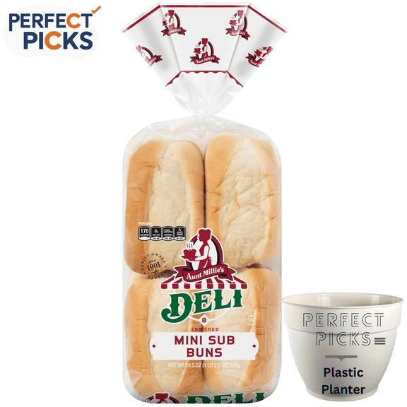Aunt Millie's Deli Mini Sub Buns, 8 Count, 18.5 oz