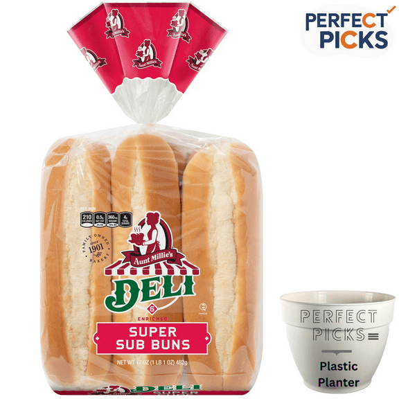 Aunt Millie's Deli Super Sub Buns, 6 count, 17 oz