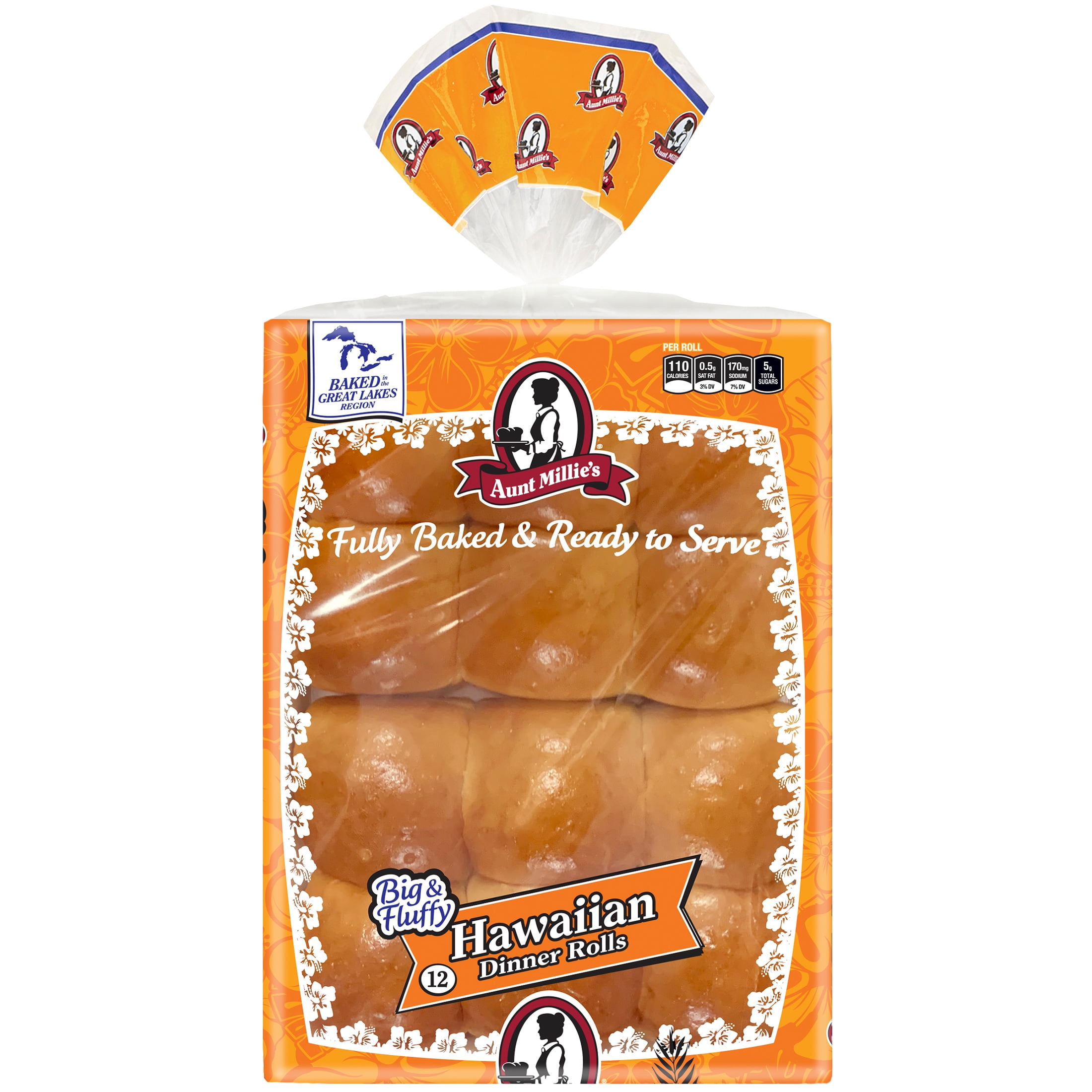Aunt Millie's Hawaiian Dinner Rolls, 12 Count, 17 oz