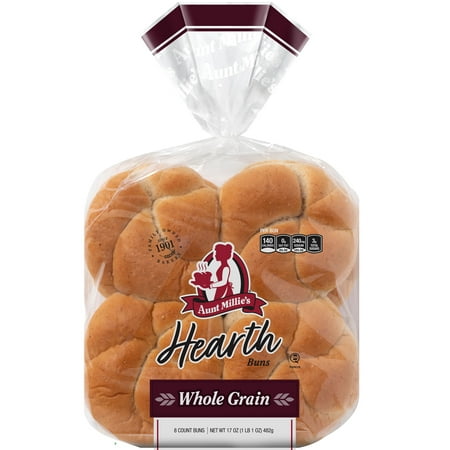 Aunt Millie's Hearth Whole Grain Hamburger Buns, 8 Ct., 17 oz.