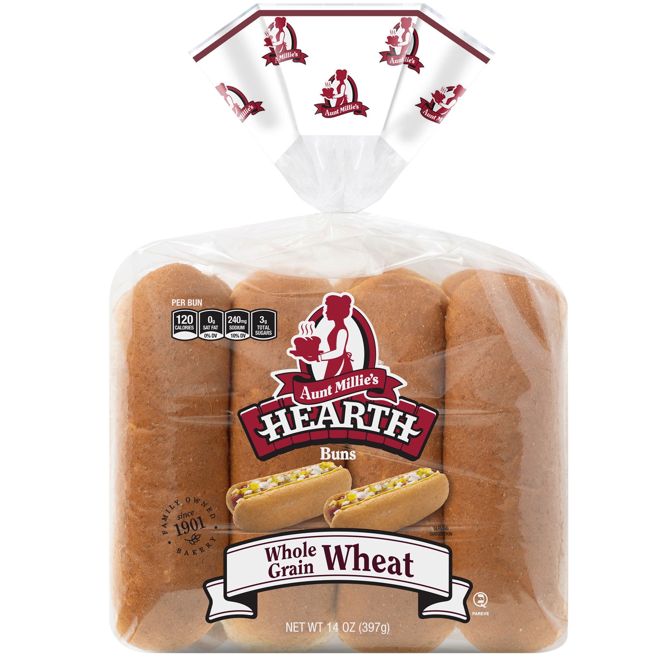 Aunt Millie's Hearth Whole Grain Hot Dog Buns, 8 Ct., 14 oz.