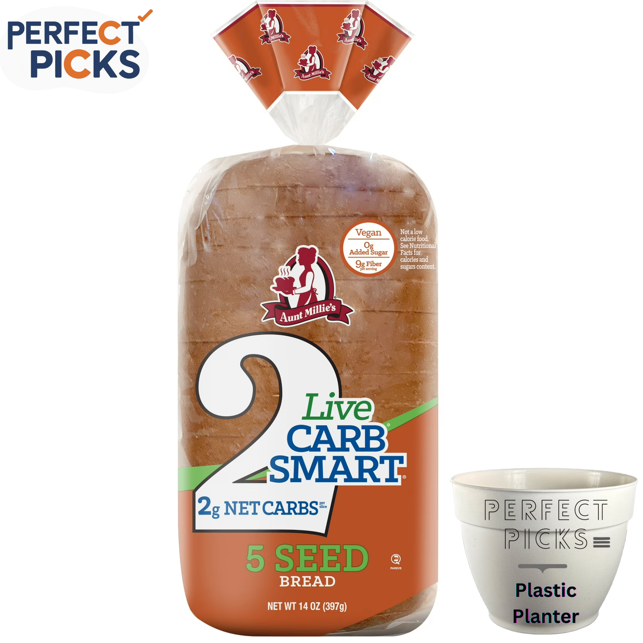 Aunt Millie's Live Carb Smart 5 Seed Bread, 14 oz.