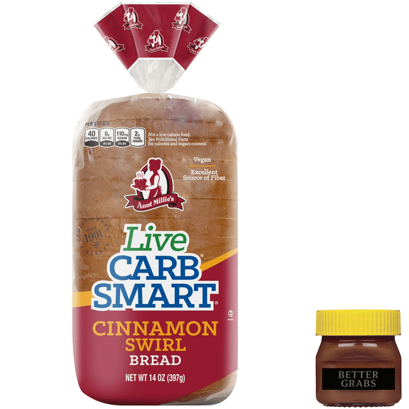 Aunt Millie's Live Carb Smart Cinnamon Breakfast Bread 14oz