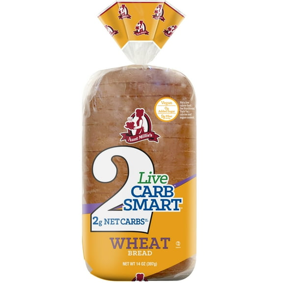 Aunt Millie's Live Carb Smart Wheat Bread Loaf, 14 oz, 14 ct