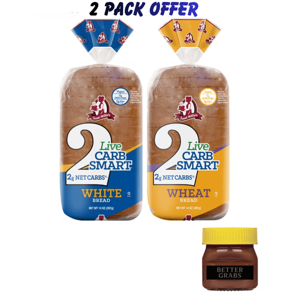 Aunt Millie's Live Carb Smart White Bread Loaf, 14 oz | Aunt Millie's Live Carb Smart Wheat Bread Loaf, 14 oz, 14 ct