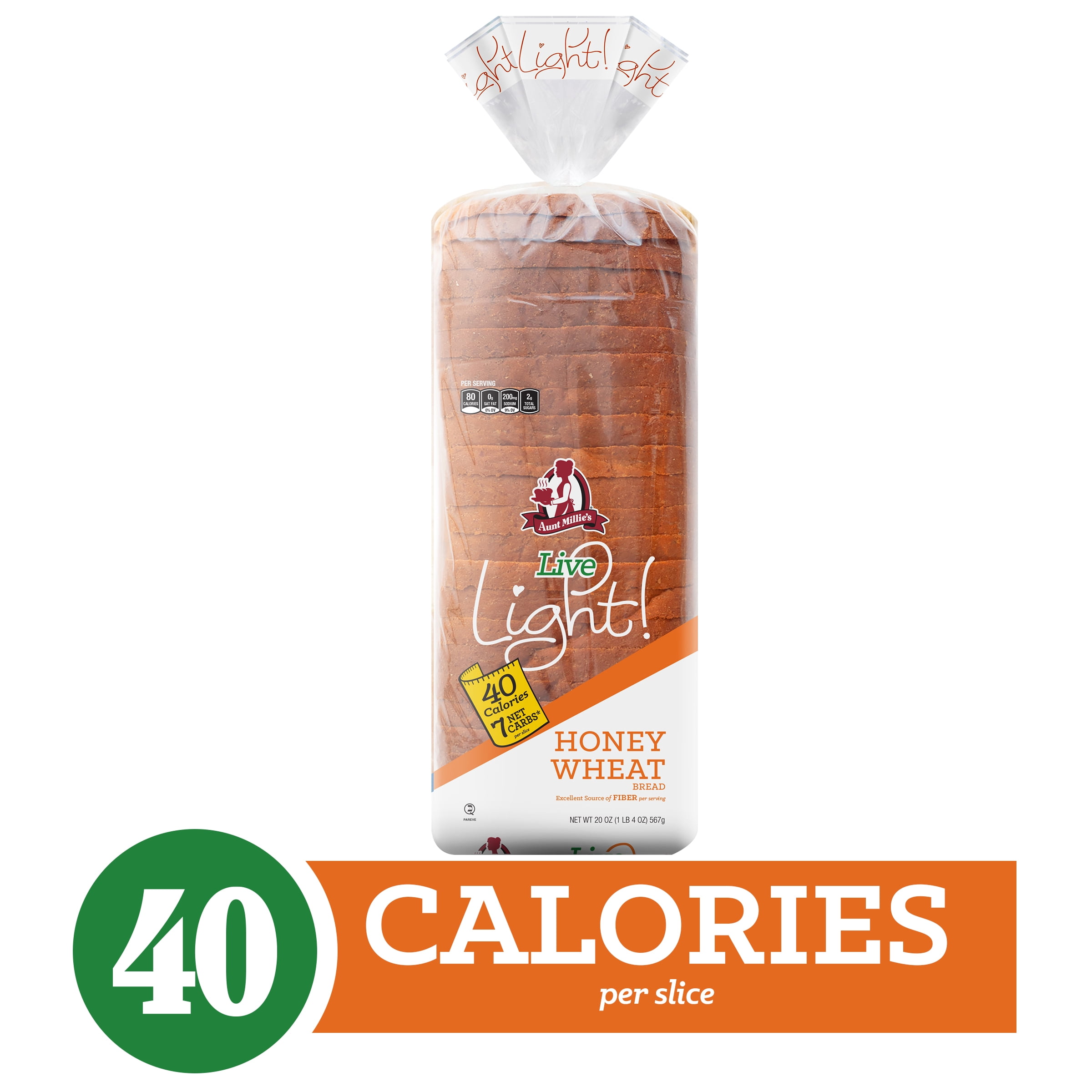 Aunt Millie's Live Light! Honey Wheat Bread, 20 oz.