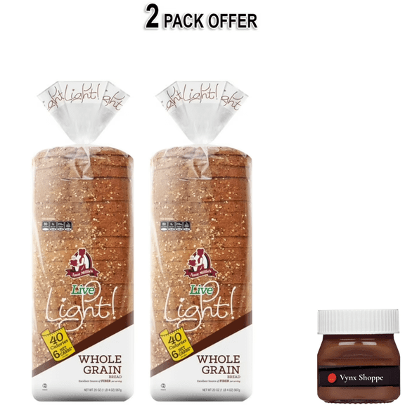 Aunt Millie's Live Light! Whole Grain Bread Loaf, 20 oz, 24 ct