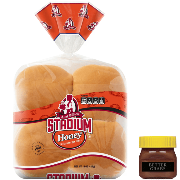 Aunt Millie's Stadium Honey Hamburger Buns, 8 Count, 15 oz