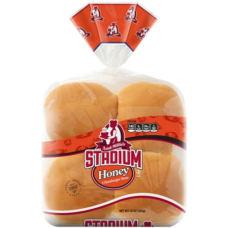 Aunt Millie's Stadium Honey Hamburger Buns, 8 Count, 15 oz