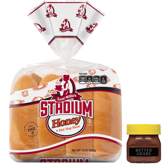 Aunt Millie's Stadium Honey Hot Dog Buns, 8 Count, 14 oz