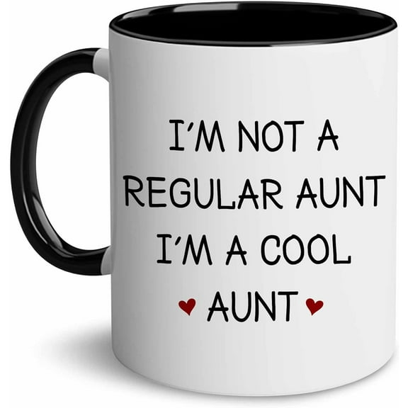 Aunt Mug - Auntie Gifts - I'm Not A Regular Aunt I'm A Cool Aunt Gifts - Funny Gag Gifts Mother's Day, Thank Giving, Birthday From Niece Nephew Sister - Ceramic Coffee Mug