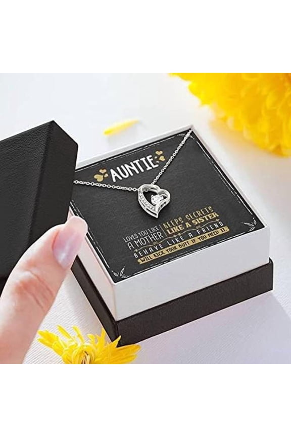 To My Aunt Necklace, Forever Love Necklace Message Card, Mother's Day, Gift for Aunt, Aunt Necklace, Aunt's birthday, Anniversary, Holiday, Graduation, Christmas Keeps secrets like a sister