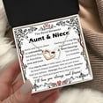 thumbnail image 1 of To My Aunt Necklace From Niece, Necklace Gifts For Niece On Christmas With Message Card and Gift Box, Bond Between Aunt and Niece Necklace, Interlocking Heart Necklace For Women, 1 of 5