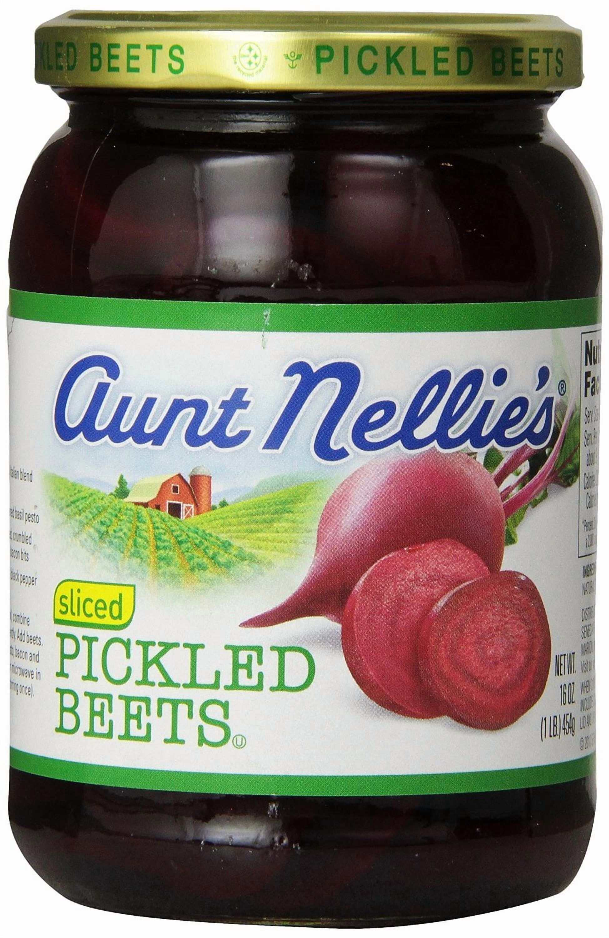 Aunt Nellie's Sliced Pickled Beets Glass Jar 4 Pack 16 oz