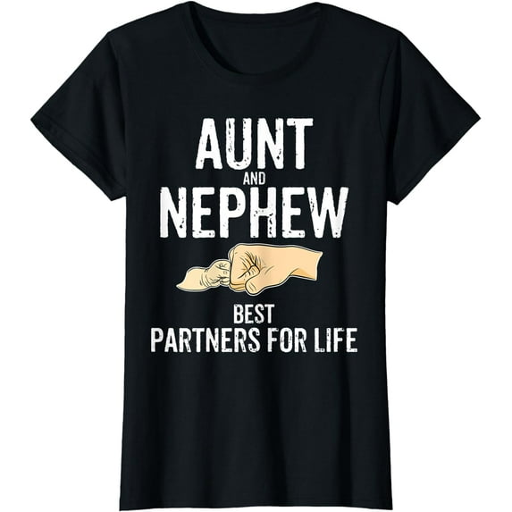 Aunt & Nephew Best Partners For Life Auntie Gift Funny T-Shirt