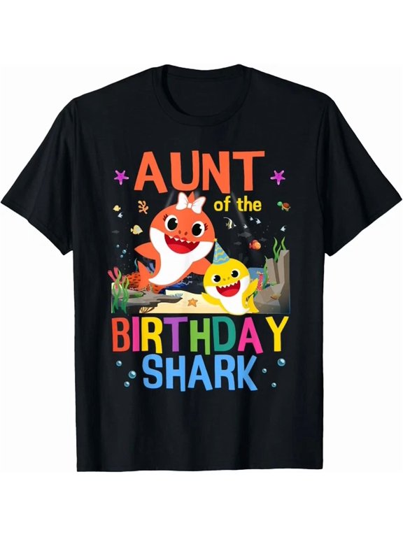 Aunt Of Birthday Shark Family Graphic Design T-Shirt
