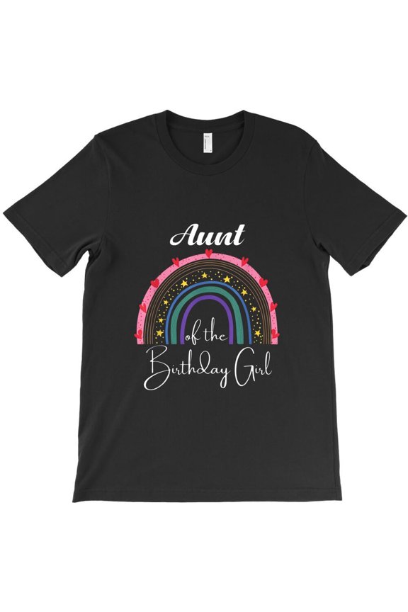 Aunt Of The Birthday Girl Funny Rainbow Boho Birthday Party Auntie H20201 T-Shirt, for Men and Women, Up to Size 5XL